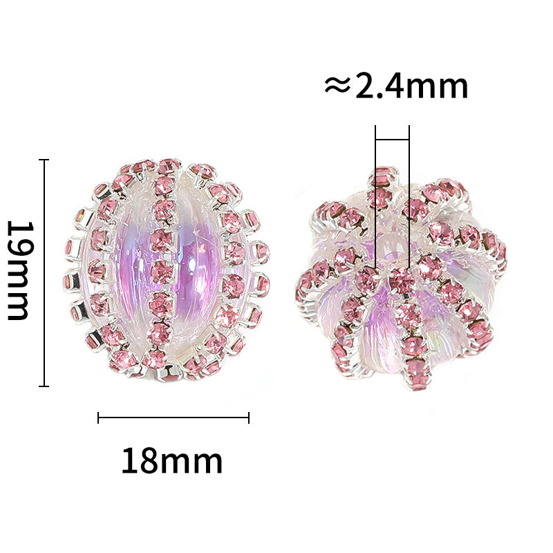 Wholesale 20pcs Acrylic Rhinestone Chain Pumpkin Beads Diy Accessories ACC-BDS-BLG136