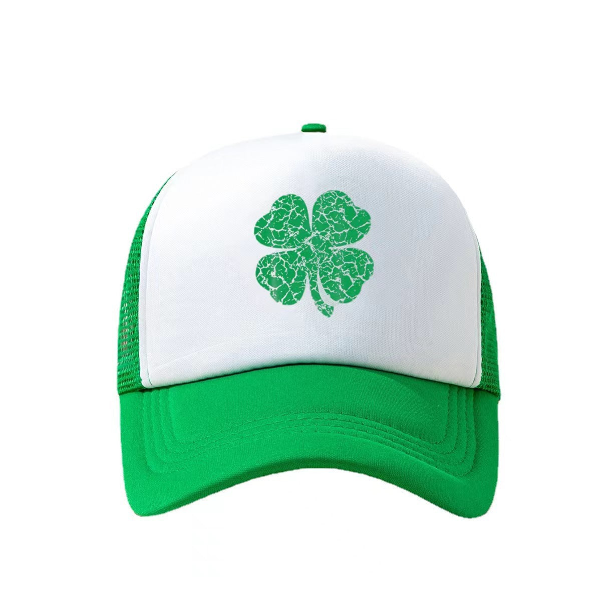 Wholesale St. Patrick's Day all-match printed cracked four-leaf clover baseball cap