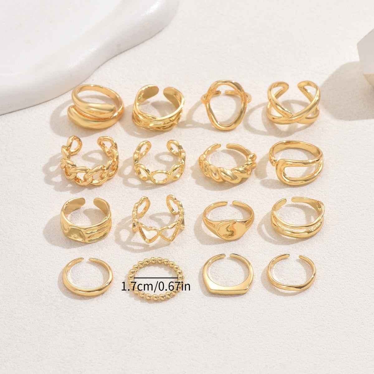 Wholesale Geometric Light Luxury Style  Love Design Open Ring Personality Ring