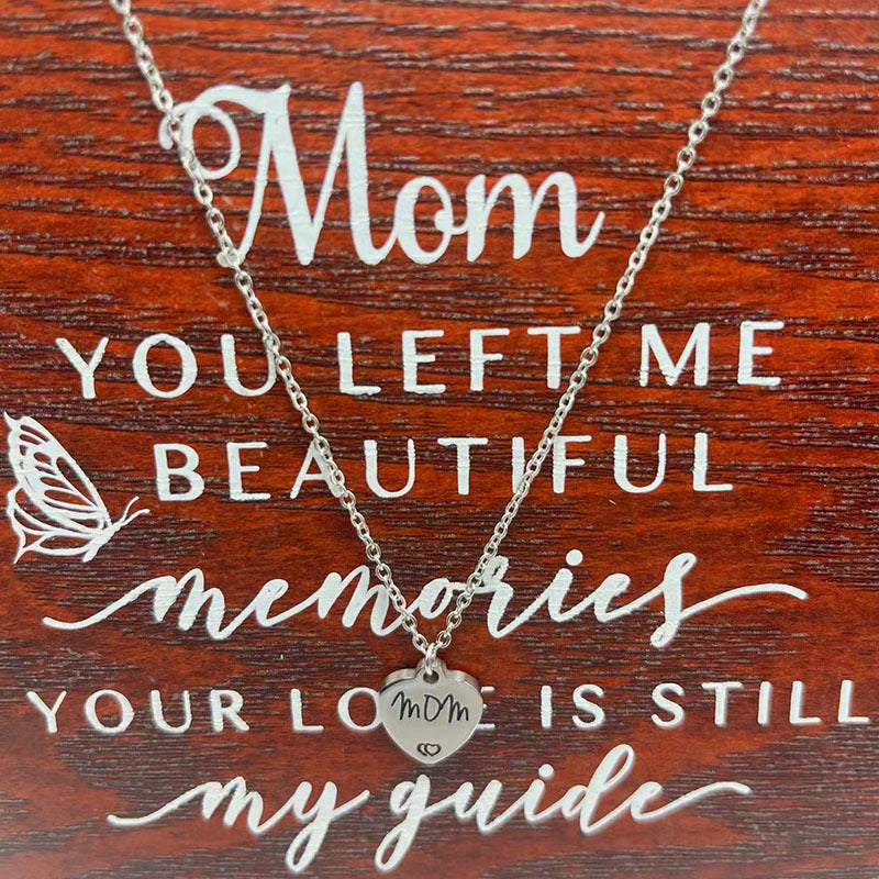 Wholesale Stainless Steel Heart MOM Necklace Love Necklace Heart Necklace ACC-NE-Yima006