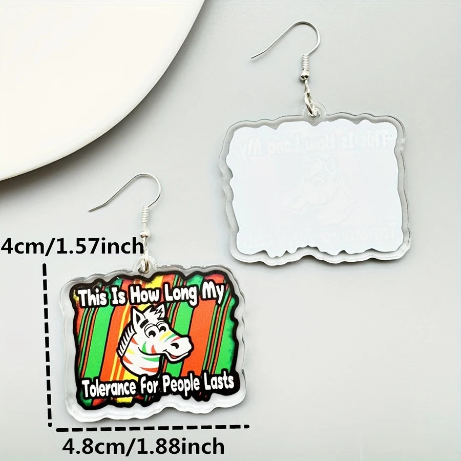 Wholesale English Color Acrylic Earrings