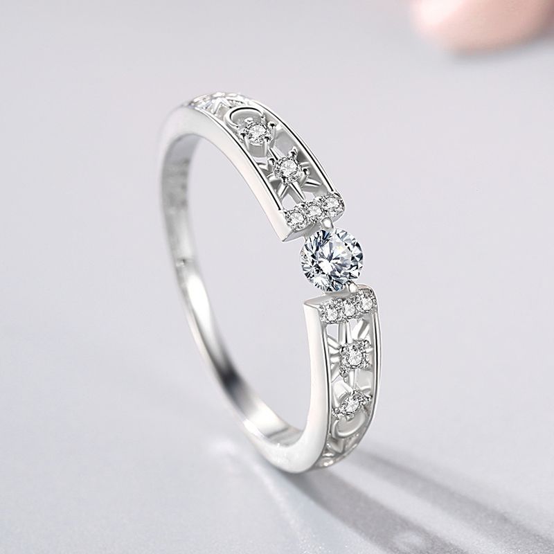 Wholesale  Plated Flower Ring Crystal Rings