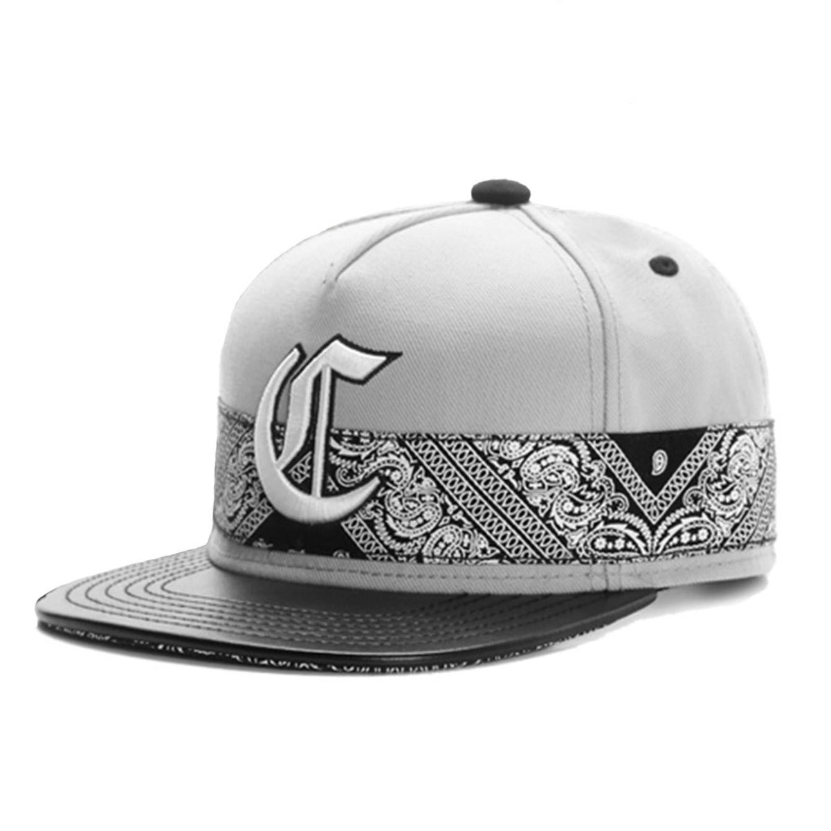 Wholesale  Large C Cashew Pattern Printed Embroidered Leather Hip-Hop Baseball Hat