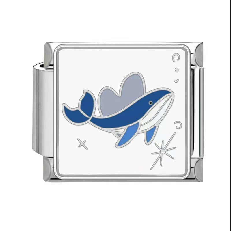 Wholesale Italian Charm Bracelet 9mm DIY Splicing Ocean Series Stainless Steel Composable Bracelet