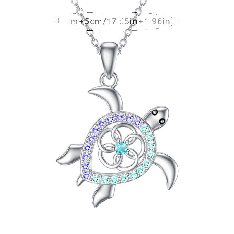 Wholesale Sparkling Silver Cute Turtle Pendant Necklace Casual Everyday Gift Boutique Resale Jewelry