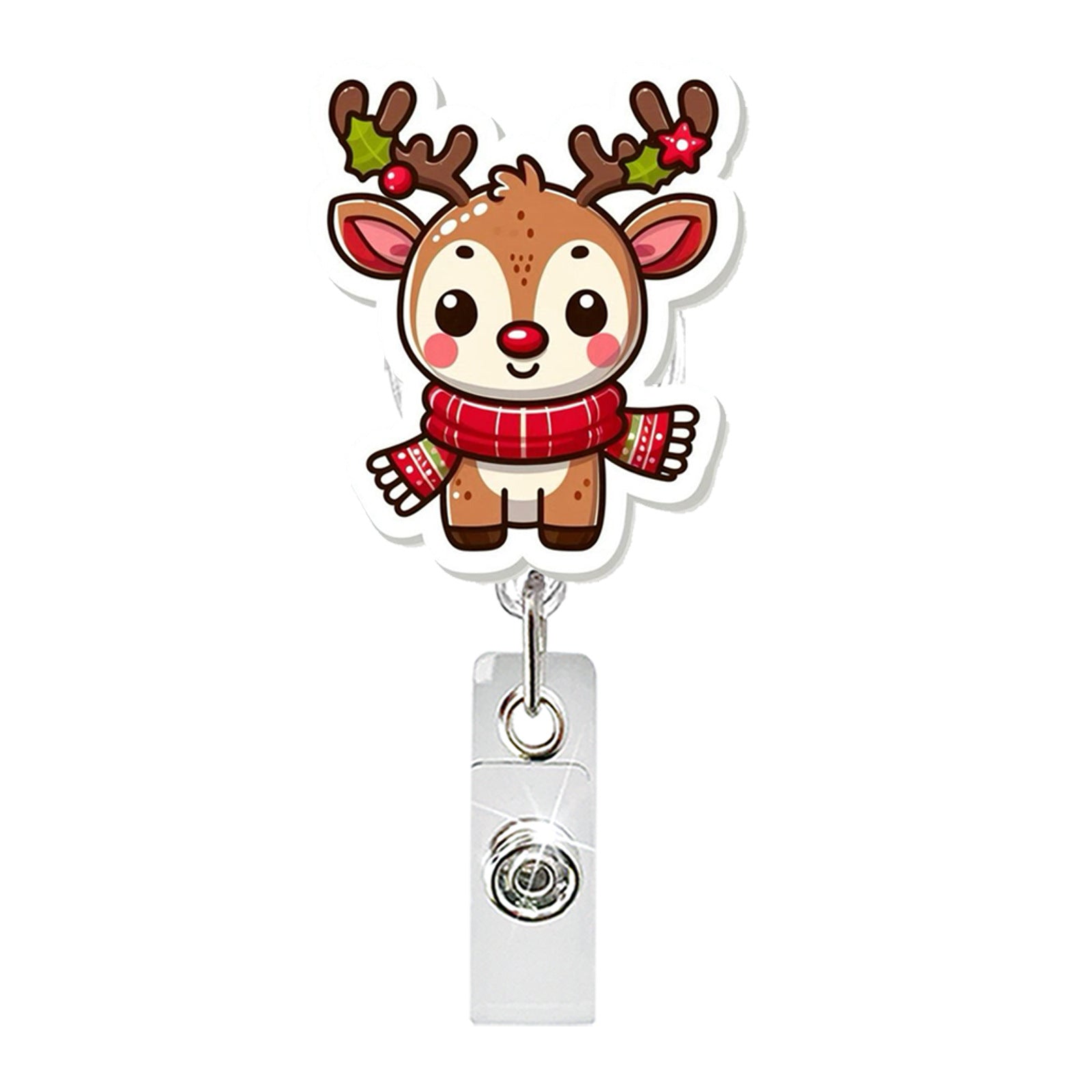 Wholesale Christmas Acrylic Dwarf Bow Ghost  Badge Reels