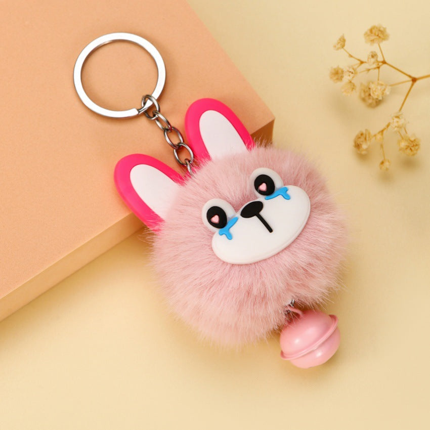 Wholesale Cute bunny furball keychain