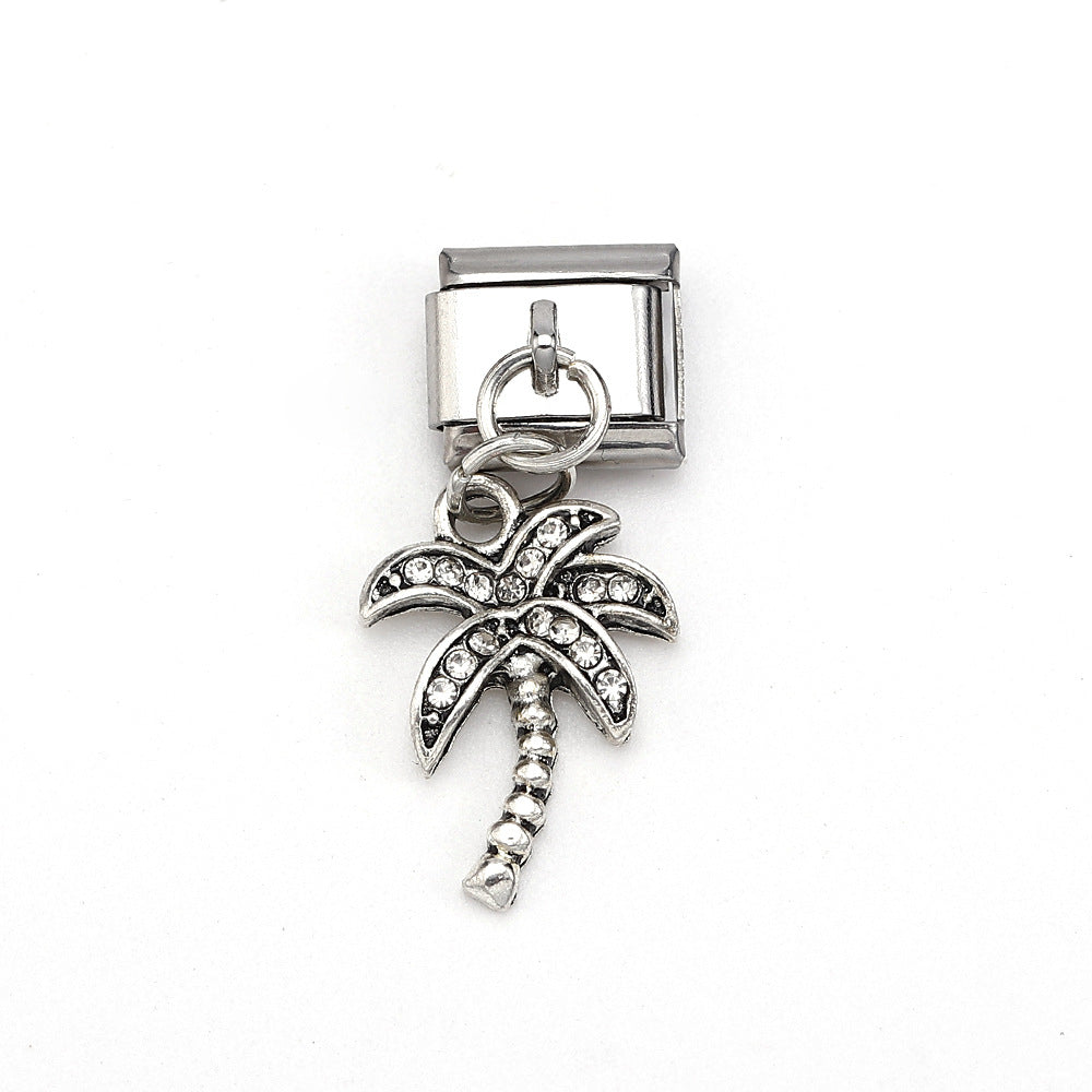 Wholesale 5pcs Italian Charm Bracelet 9mm DIY Splicing Colorful Pendant Stainless Steel Composable Bracelet