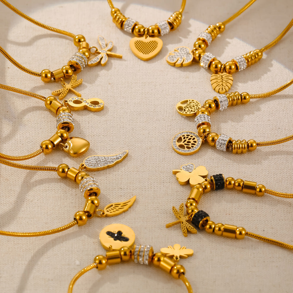 Wholesale Retro Ethnic Style Diamond Geometric Titanium Steel Bracelet ACC-BT-OMK003