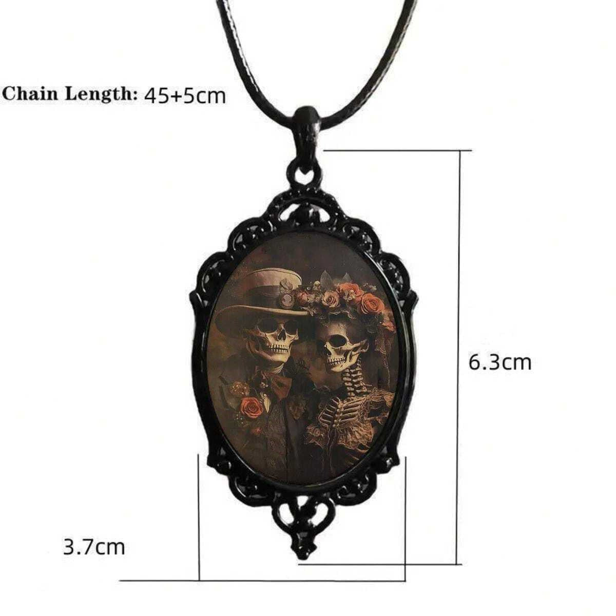 Wholesale Gothic Crow Skull Alloy Pendant Necklace Jewelry Accessory for Boutique Resale