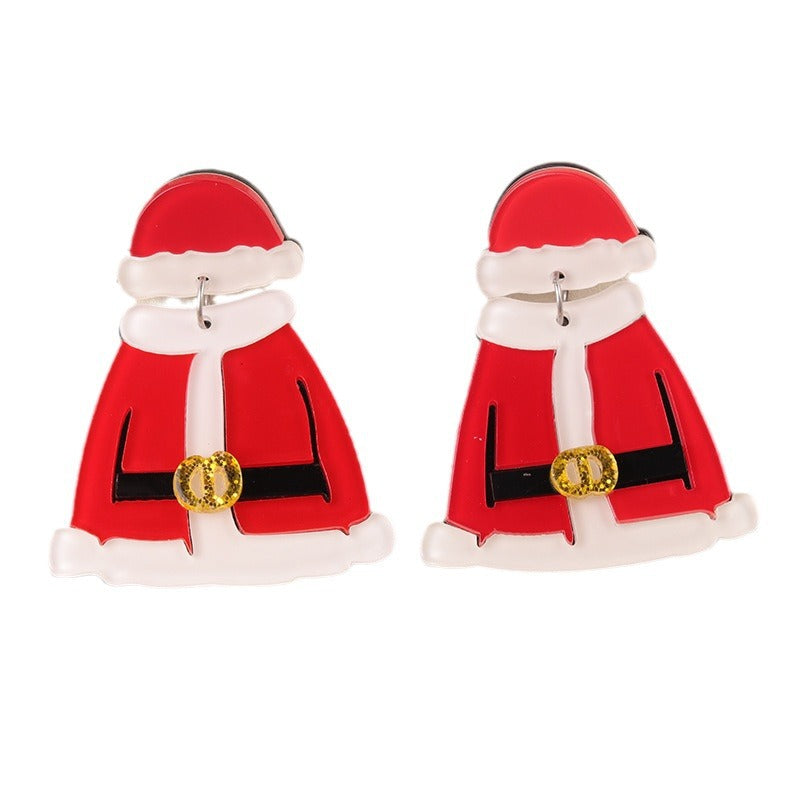 Wholesale  Christmas  Creative Cartoon  Clothes Snowman Earrings