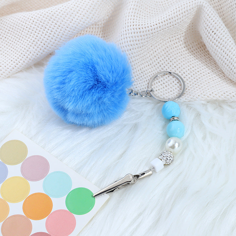 Wholesale Contactless Alligator Clip Bank Card Remover Fur Ball Beaded Metal Keychain ACC-KC-ZhiYa021
