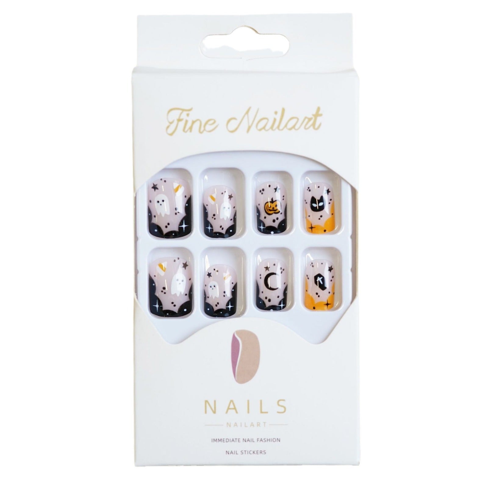 Wholesale 24 Pieces/ box  Ghost Pumpkin Nails Kits Nail Stickers