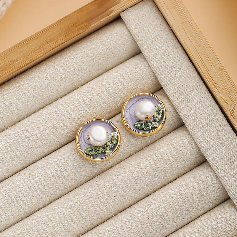 Wholesale  Pearl Earrings Flower Earrings Light Luxury  Ear Jewelry