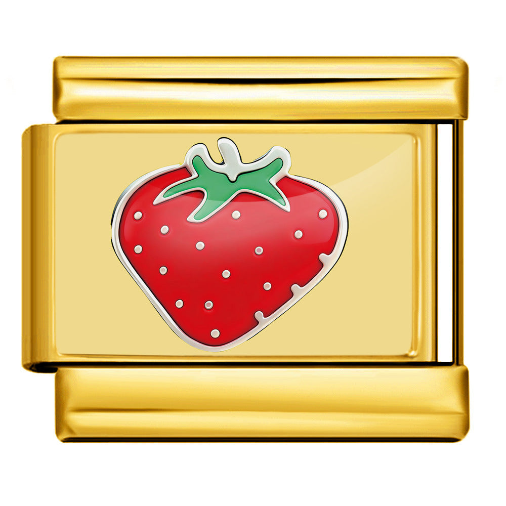 Wholesale  Italian Charm Bracelet 9mm DIY Fruit and Vegetable Series Creative Stainless Steel Composable Bracelet