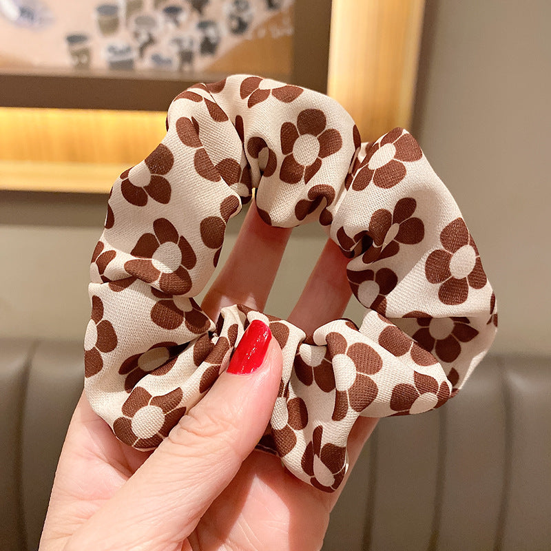 Wholesale Leopard Print Bear Light Luxury Style Milk Tea Color Hair Scrunchies ACC-HS-Huidi024