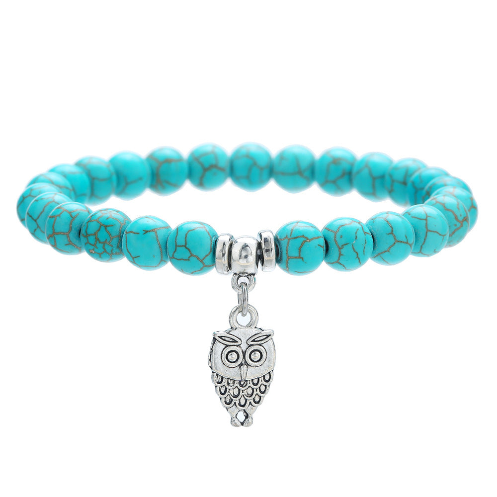 Wholesale 2pcs Turquoise Beaded Evil Eye Starfish Returnee Bracelet