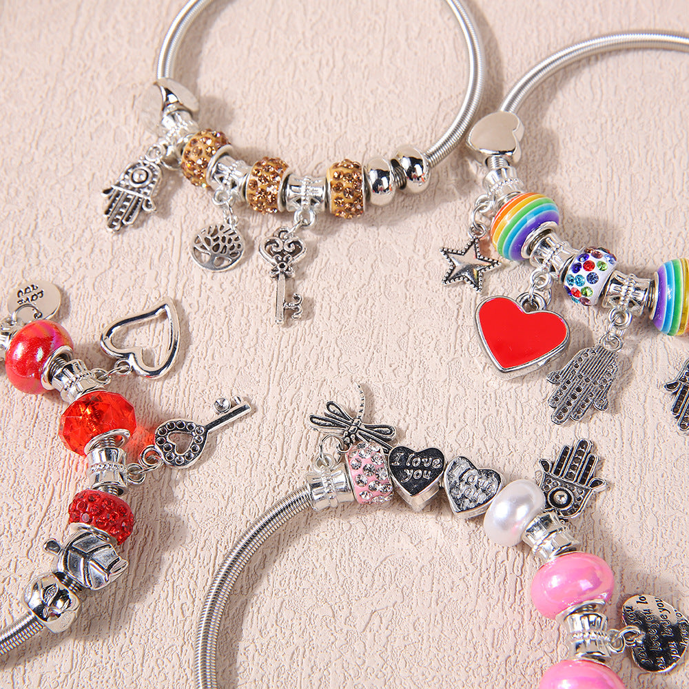 Wholesale Stainless steel heart-shaped pendant bracelet