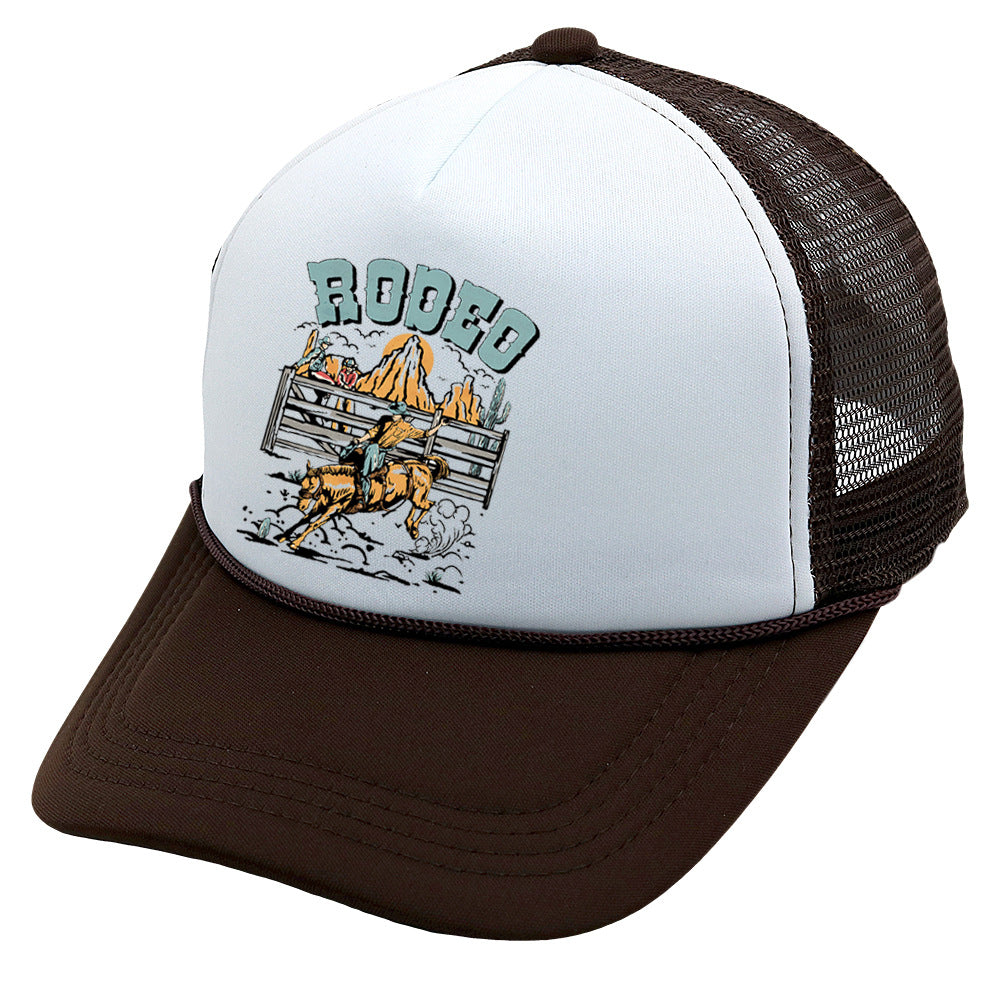 Wholesale Trucker Hat Cowboy Baseball Cap Casual Printed Sponge Mesh Hat ACC-HT-HaiPu016