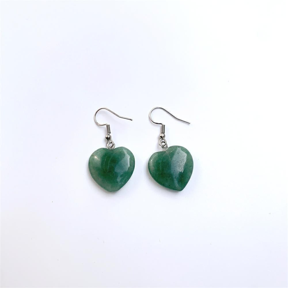 Wholesale Stylish Heart Shaped Natural Quartz Crystal Tassel Earrings Handmade Jewelry For Everyday Wear Party Wear And Boutique Resale