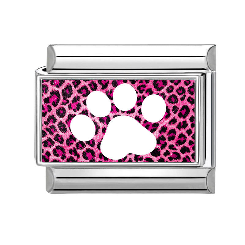 Wholesale Fashion Accessory Stainless Steel Cat Paw Leopard Print DIY Bracelet Module Charm For Jewelry Making And Boutique Resale