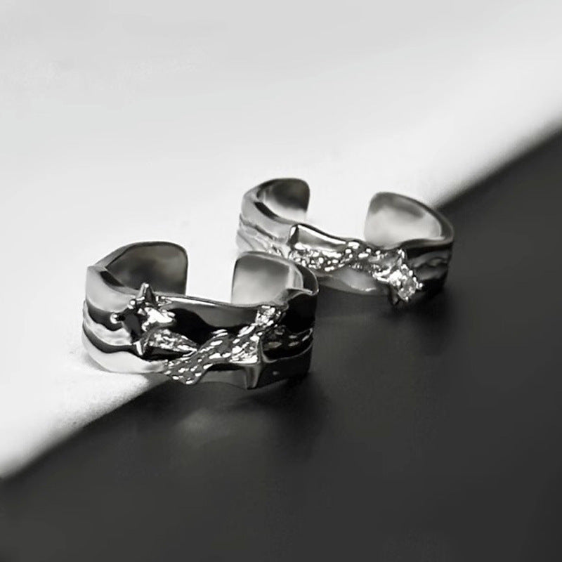 Wholesale Black and White niche design light luxury ring