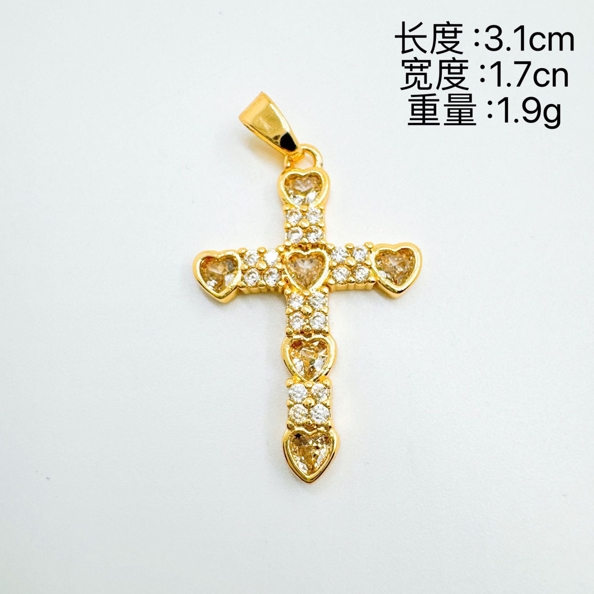 Wholesale Vintage Cross Necklace Pendant,  Gold Plated Copper