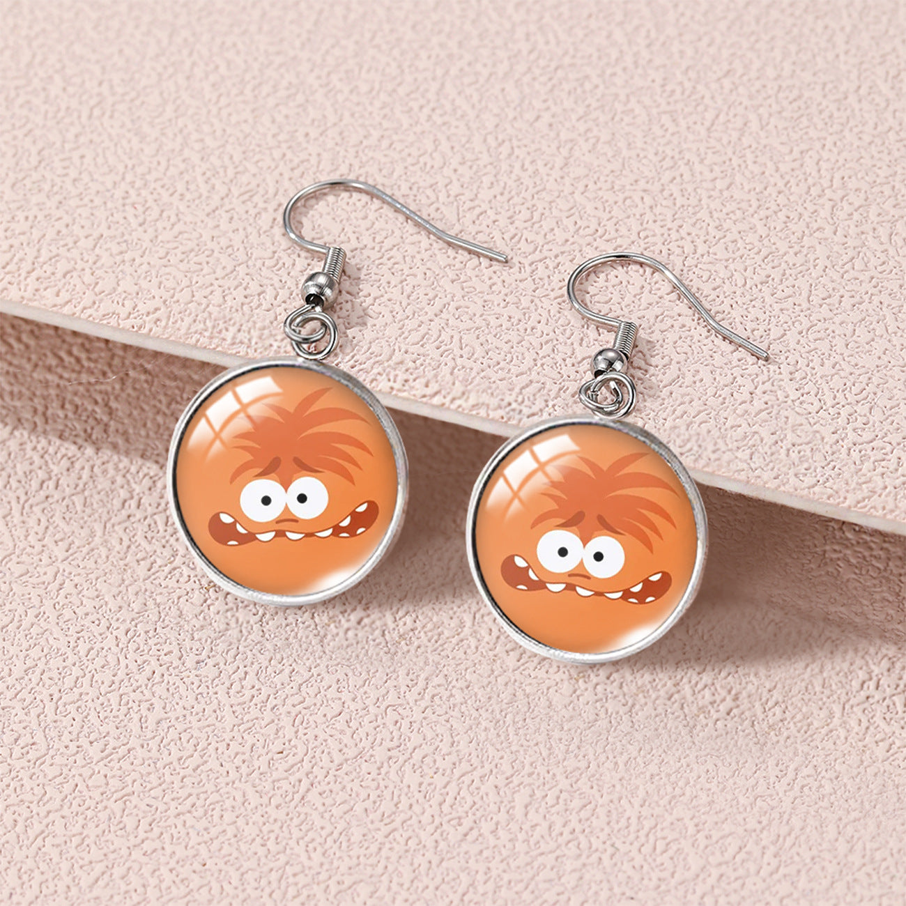 Wholesale Cartoon Cute Round Stainless Steel Earrings ACC-ES-XiangLian010