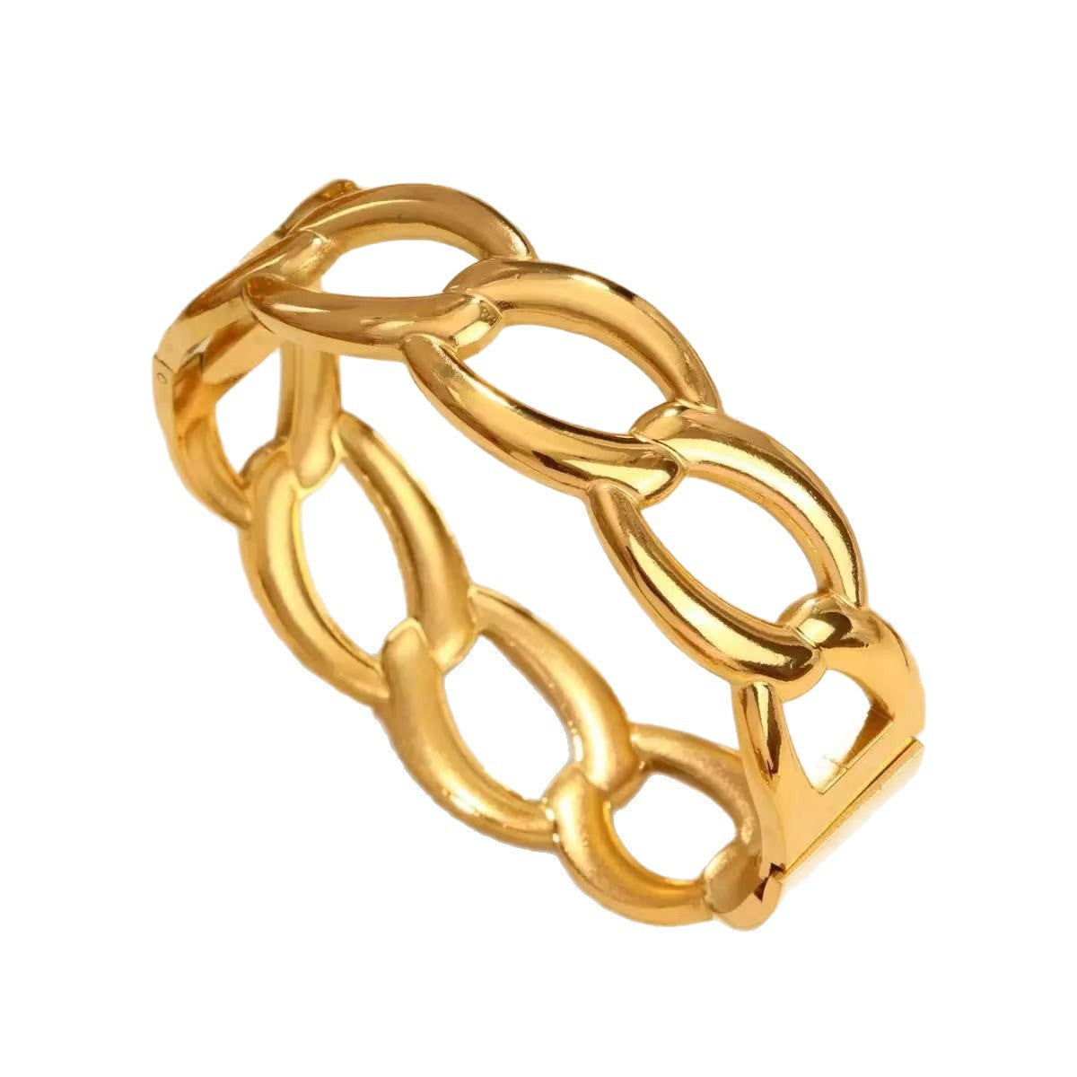 Wholesale Polished Openwork Titanium Steel Bracelet