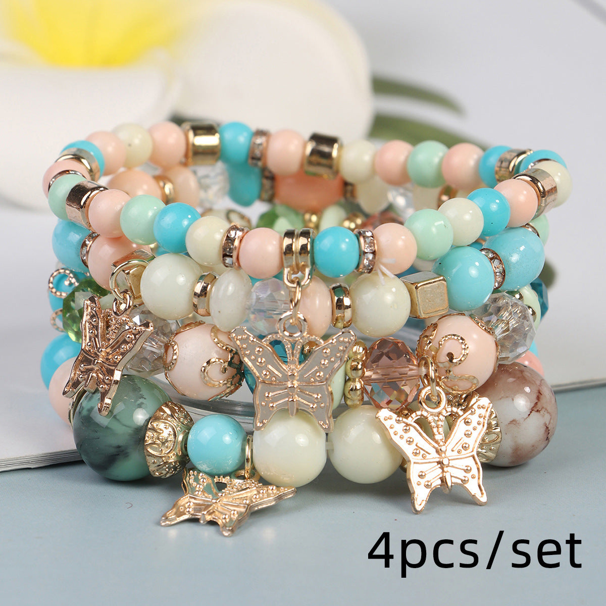 Wholesale Bohemian Vintage Sweet Butterfly Pendant Bracelet ACC-BT-Lijie003