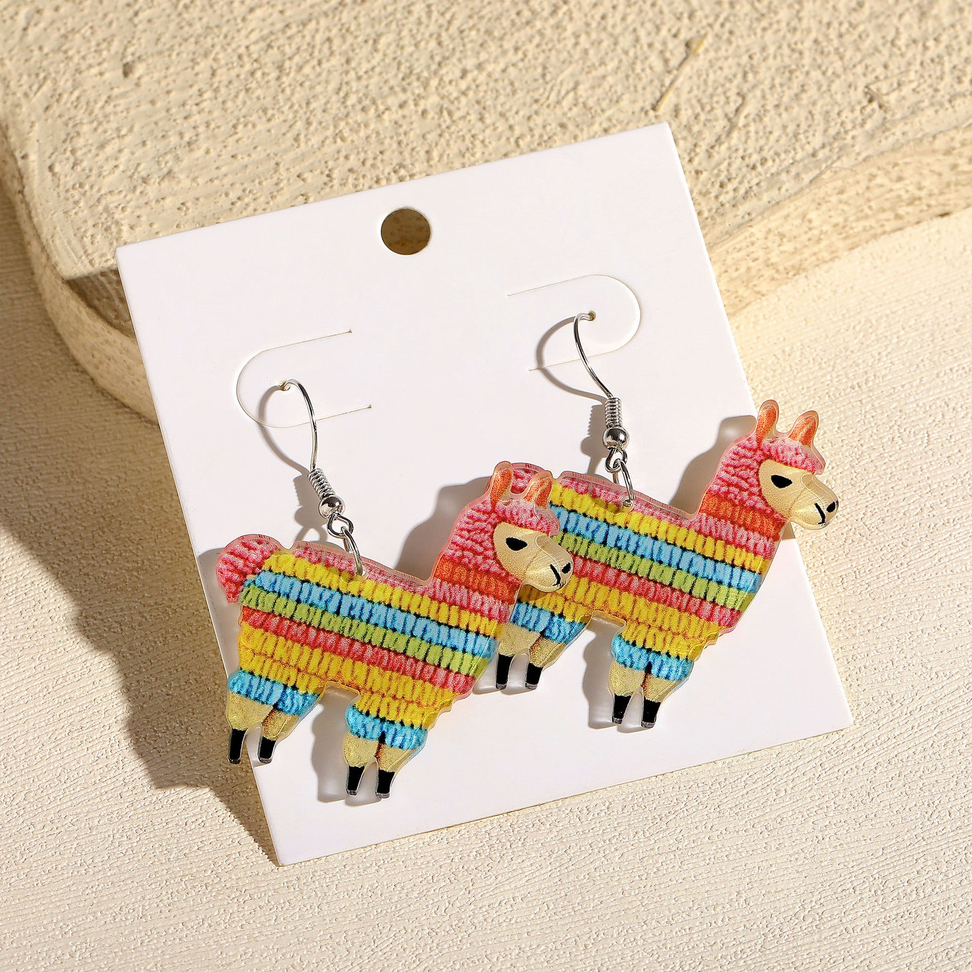 Wholesale Colorful Exaggerated Cartoon Personality Rainbow  Acrylic Long Earrings