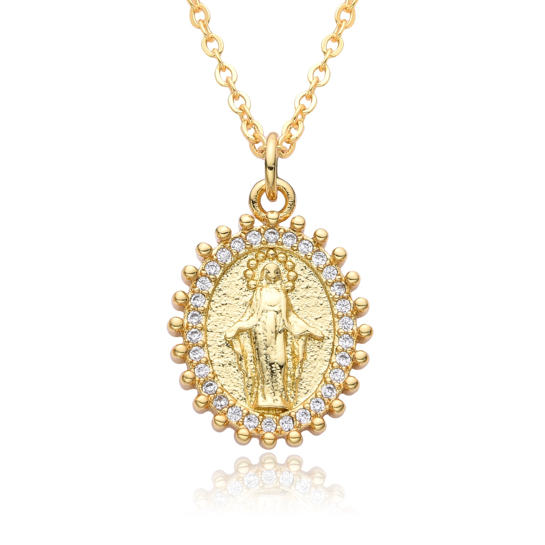 Wholesale  fashion  religious copper micro inlaid zircon pendant  necklace