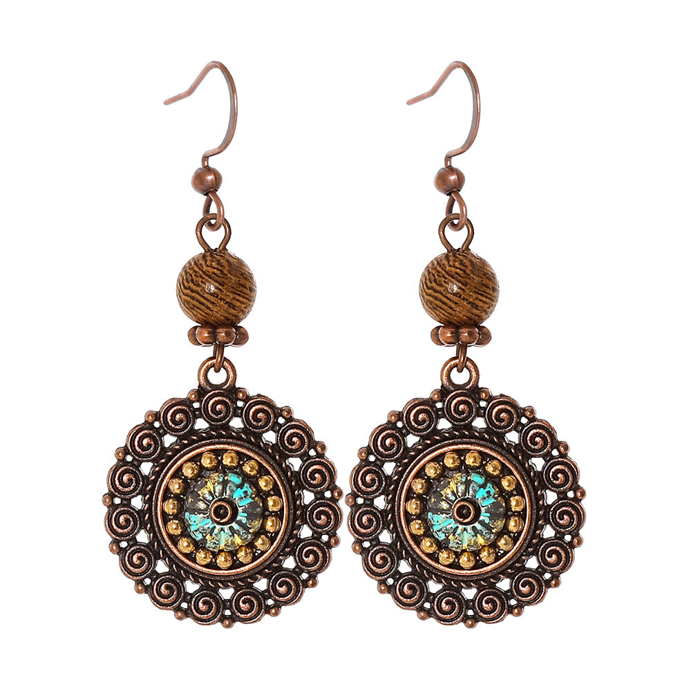 Wholesale Bohemian Maillard Style Handmade Earrings Zinc Alloy Jewelry Accessory for Resale