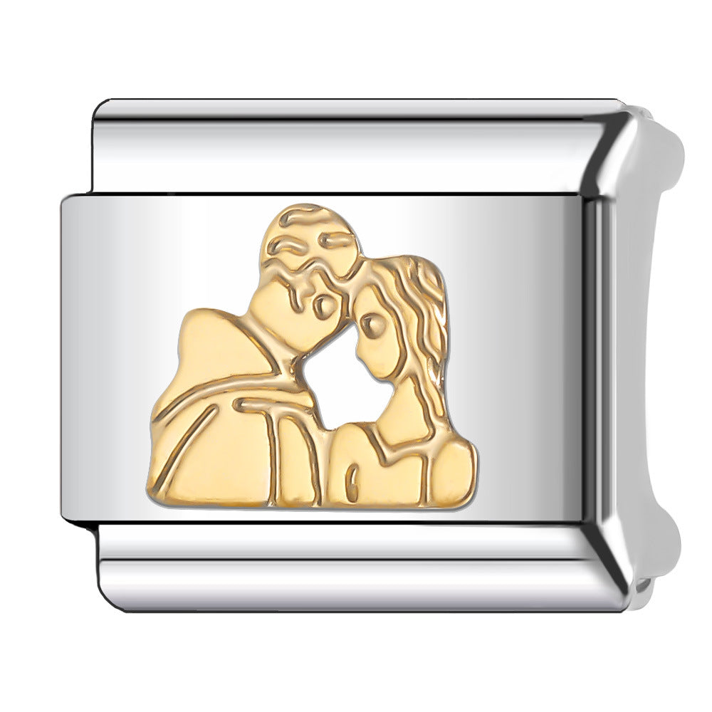 Wholesale Italian Charm Bracelet 9mm DIY Splicing Creative Pattern Stainless Steel Composable Bracelet