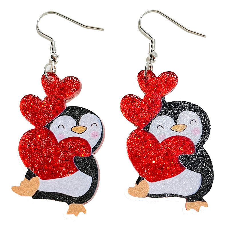 Wholesale 2pcs/ pack Acrylic Valentine' s Day Heart Earrings