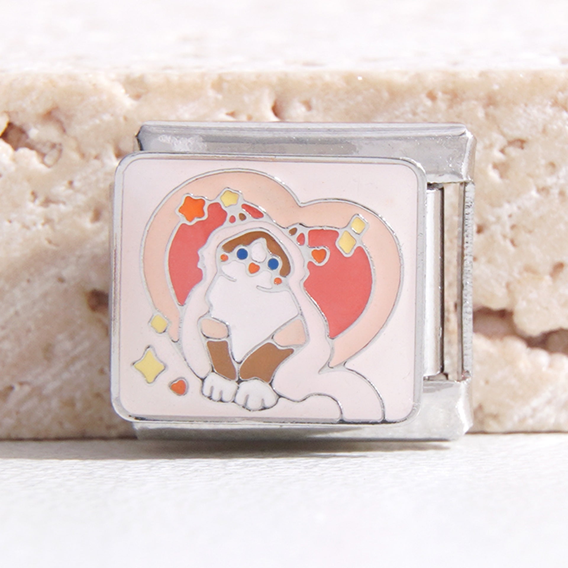 Wholesale Italian Charm Bracelet 9mm DIY Splicing Removable Cartoon Cat Stainless Steel Composable Bracelet