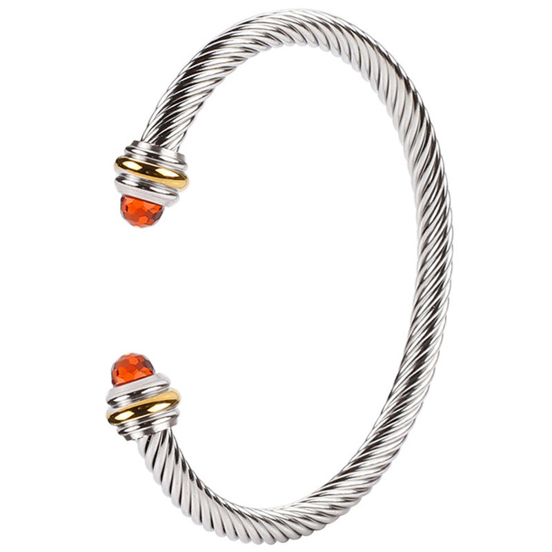 Wholesale Stainless Steel Cable Adjustable Elastic Twist Bracelet ACC-BT-QianCai003