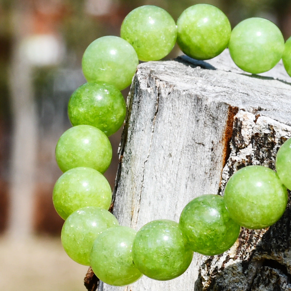 Wholesale Modern Chinese Style Olive Green Stone Bead Bracelet,  Women' s Handmade Fashion Gift