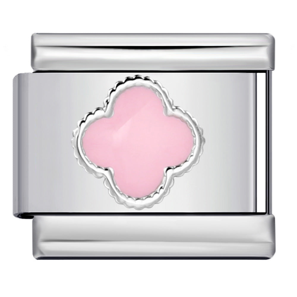 Wholesale  Italian module Colorful oil dripping bracelet stainless steel