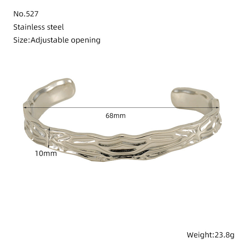 Wholesale Irregular Convex and Concave Texture Bracelet Stainless Steel 18K Gold Bracelet ACC-BT-ZhongYao002