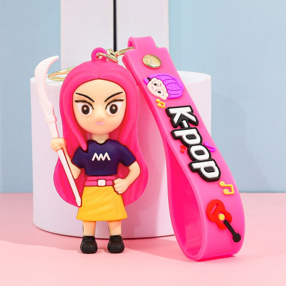 Wholesale kpop cartoon silicone keychain