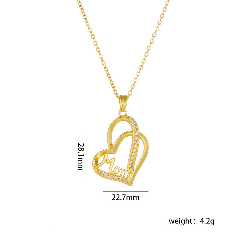 Wholesale Mother's Day Necklace Love Pendant Clavicle Chain Heart Necklace Choker Necklace ACC-NE-Rongc012