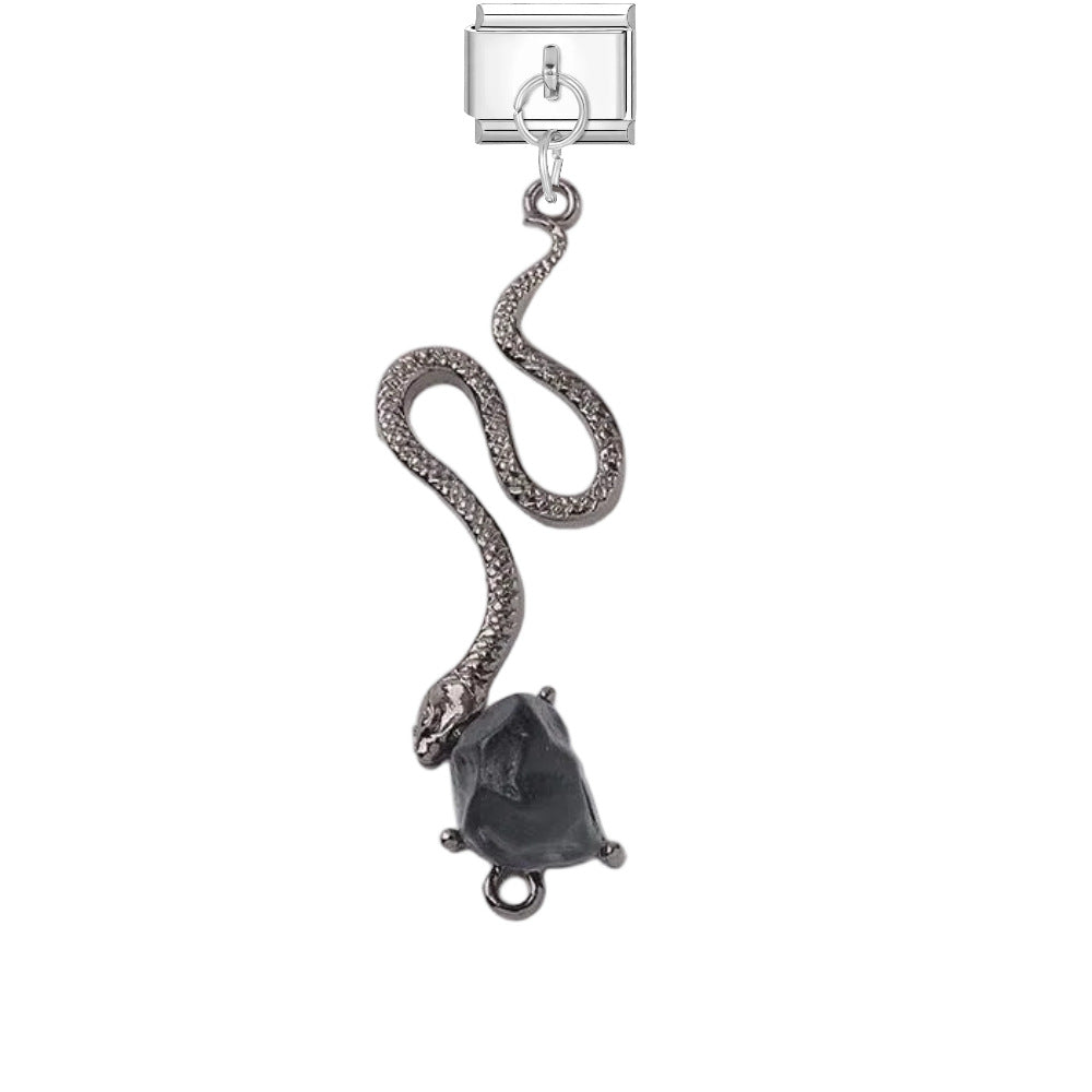 Wholesale Dark Punk DIY Bracelet Strap - Titanium Steel Black Cross Enamel,  Jewelry Accessory for Resale