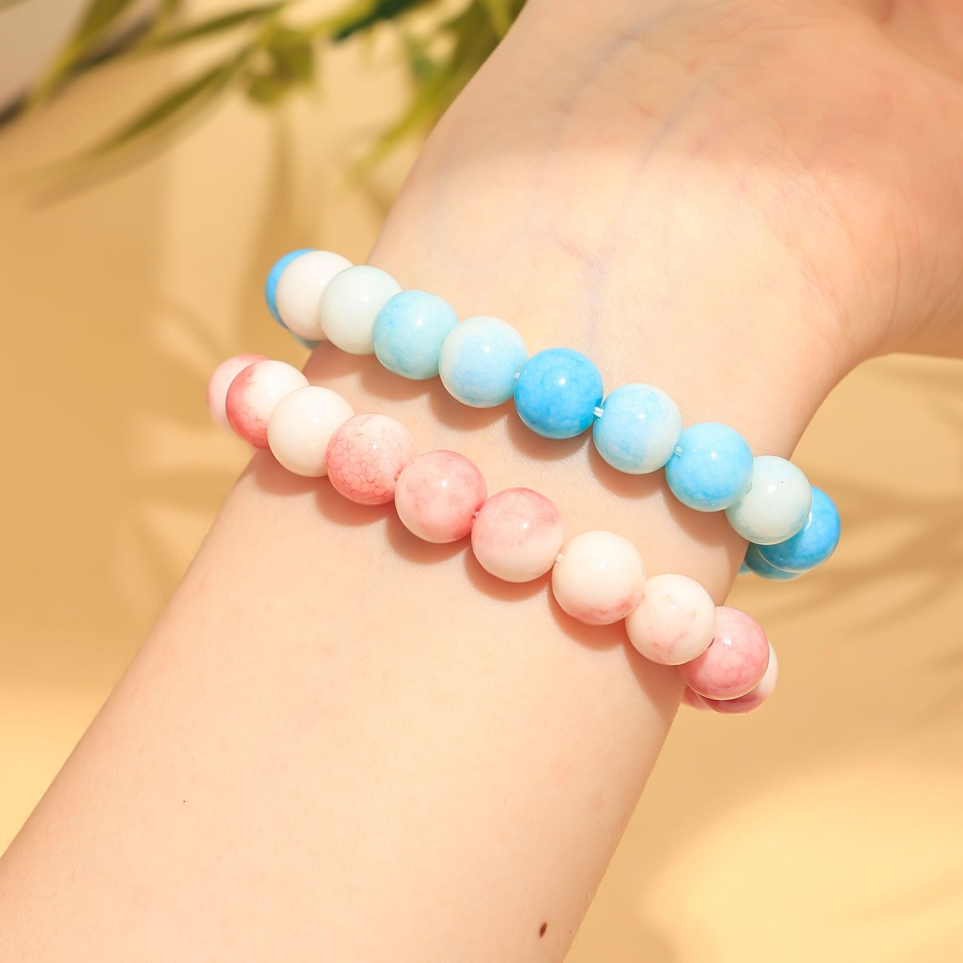 Wholesale  10mm Jade Broken Porcelain Beads Water Dye Ice Cracking Bracelet