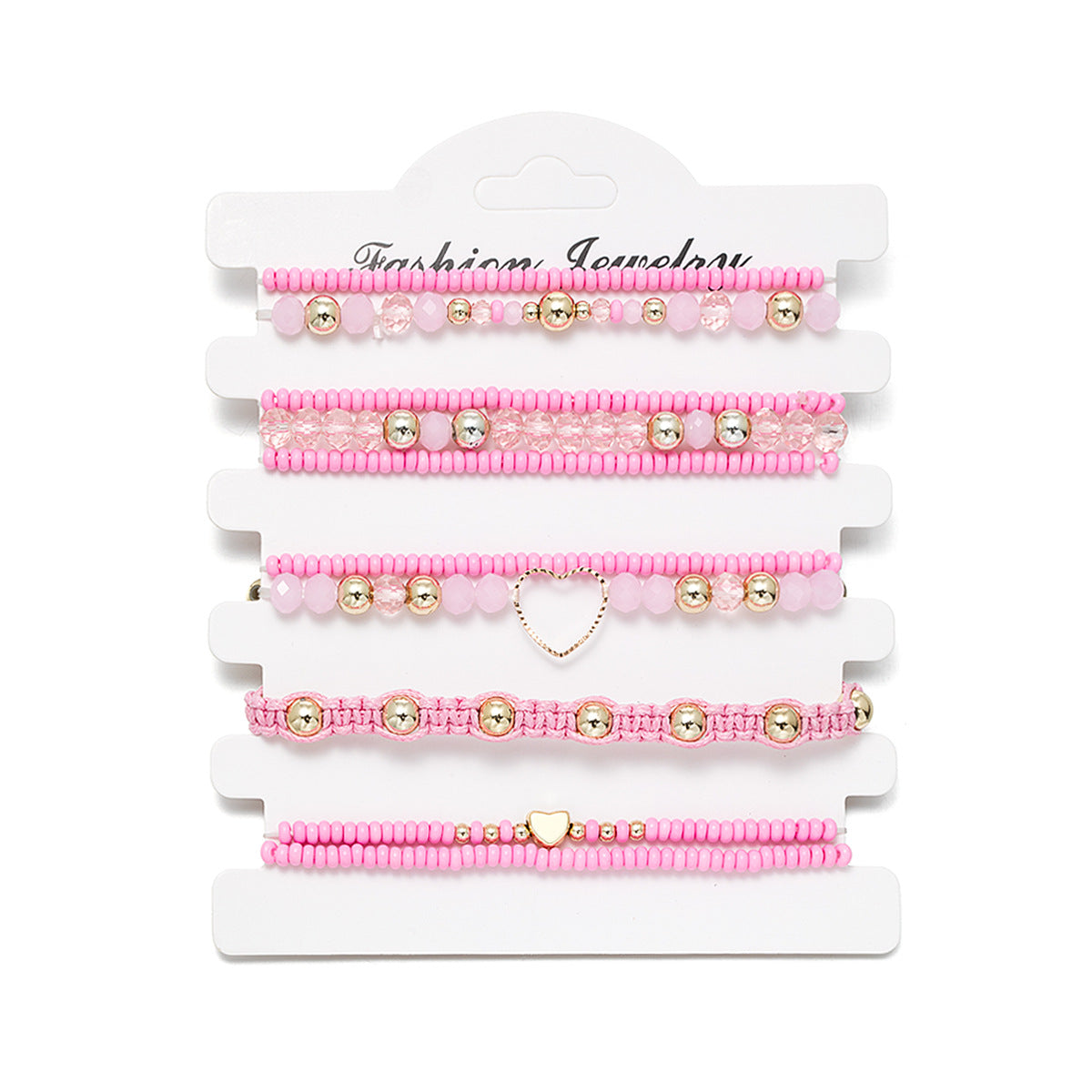 Wholesale Hollow Peach Heart Crystal Rice Bead Bracelet