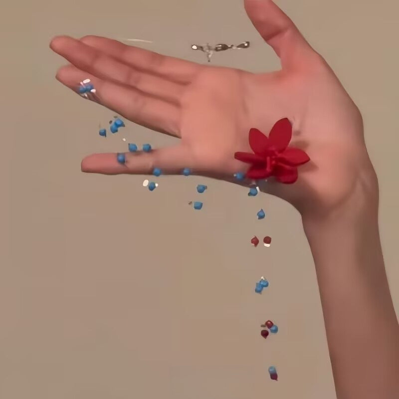 Wholesale Flower necklace blue beaded clavicle necklace