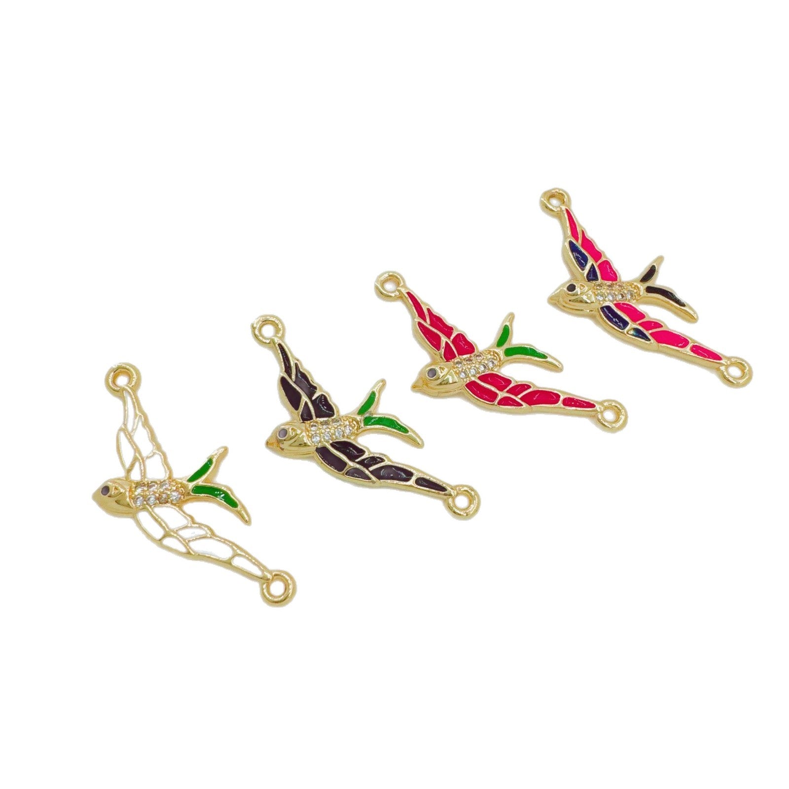 Wholesale 18K Gold Plated Copper Owl Swallow Pendant Charm - Trendy Jewelry Accessory for DIY Necklace Bracelet Making