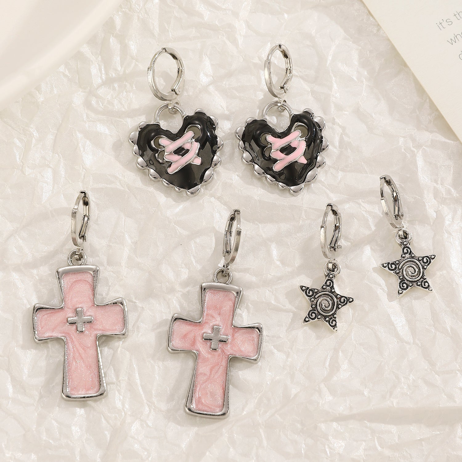 Wholesale Cross Silver Earrings ACC-ES-MY018