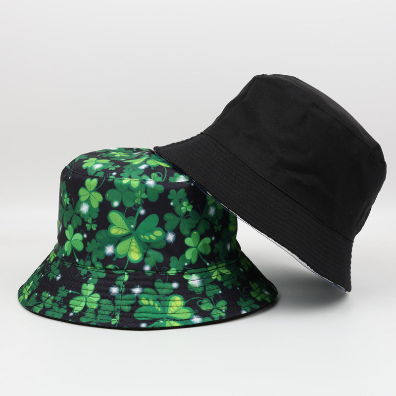 Wholesale  Four-leaf Clover Printed Fisherman Bucket Hat