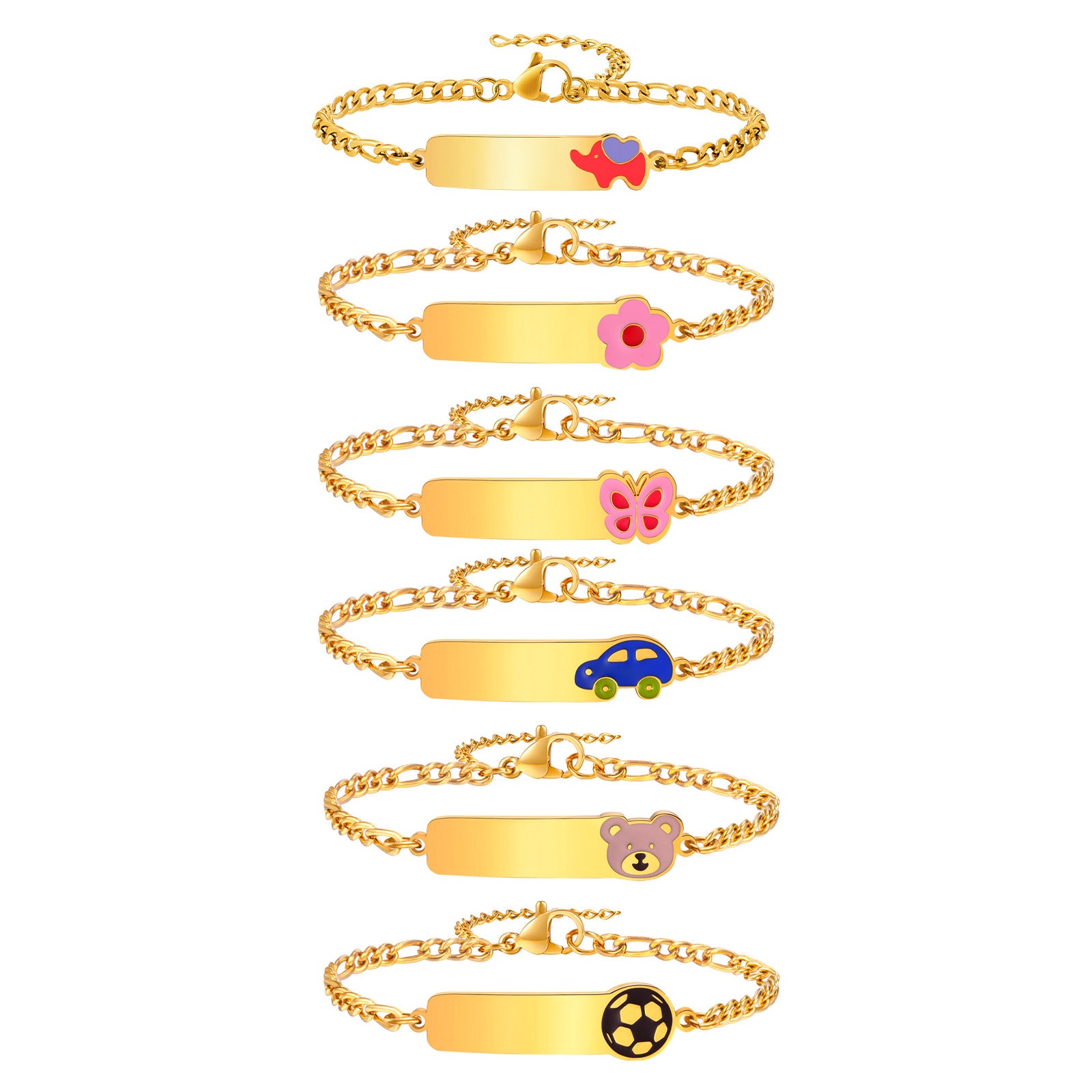 Wholesale Stainless Steel Gold Tone Resin Cute Bracelet For Women Kids Fashion Jewelry Accessory Everyday Casual Gift